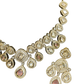 Baby Pink - Medium Size Antique Gold Finish Choki Necklace Set with Earrings - Bollywood - AVON-KU1788  08VT25