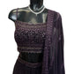 Wine - Designer Ladies Short Top Palazzo Trousers Suit - Size 10 (36") - VMK ARPITA CP