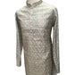 Green - Handloom Banarasi Mens Indian Kurta set - Weddings / Walimas , Sangeet, Eid, Mehndi / Henna - KCS1250 08VC24