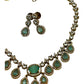 Sea Green - Small - Antique Gold Finish Necklace Set with Earrings & - AE2521 08KK25
