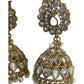 Mint Green - Large - Antique Gold Finish Traditional Zhumki Earrings - Bollywood - Weddings - LX6389 P 0724