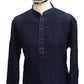 Navy Blue - Rich Sequins Lucknowi Chiffon Mens Indian Kurta Set with Smart Pants - Weddings / Walimas , Sangeet, Eid, Mehndi / Henna - SHU2501 KC 0325