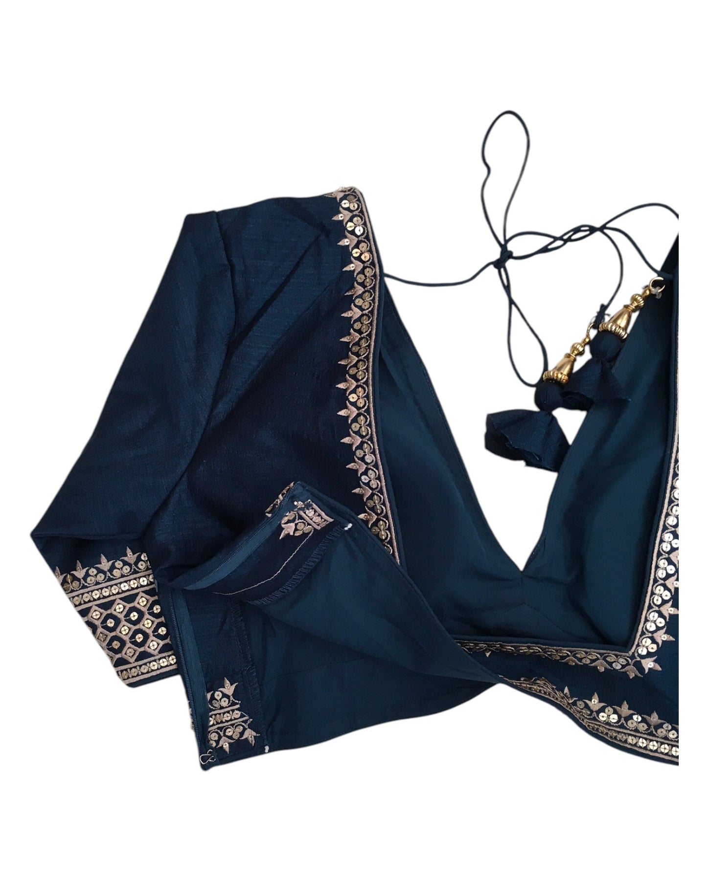 Petrol Blue - Designer Ready Made Lehenga Set - Size 14 (40") UK Stock - 24h Dispatch - VMK180  CP 0425