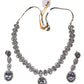Clear - Medium - Silver Finish Necklace Set with Earrings - AE2408 A 0724