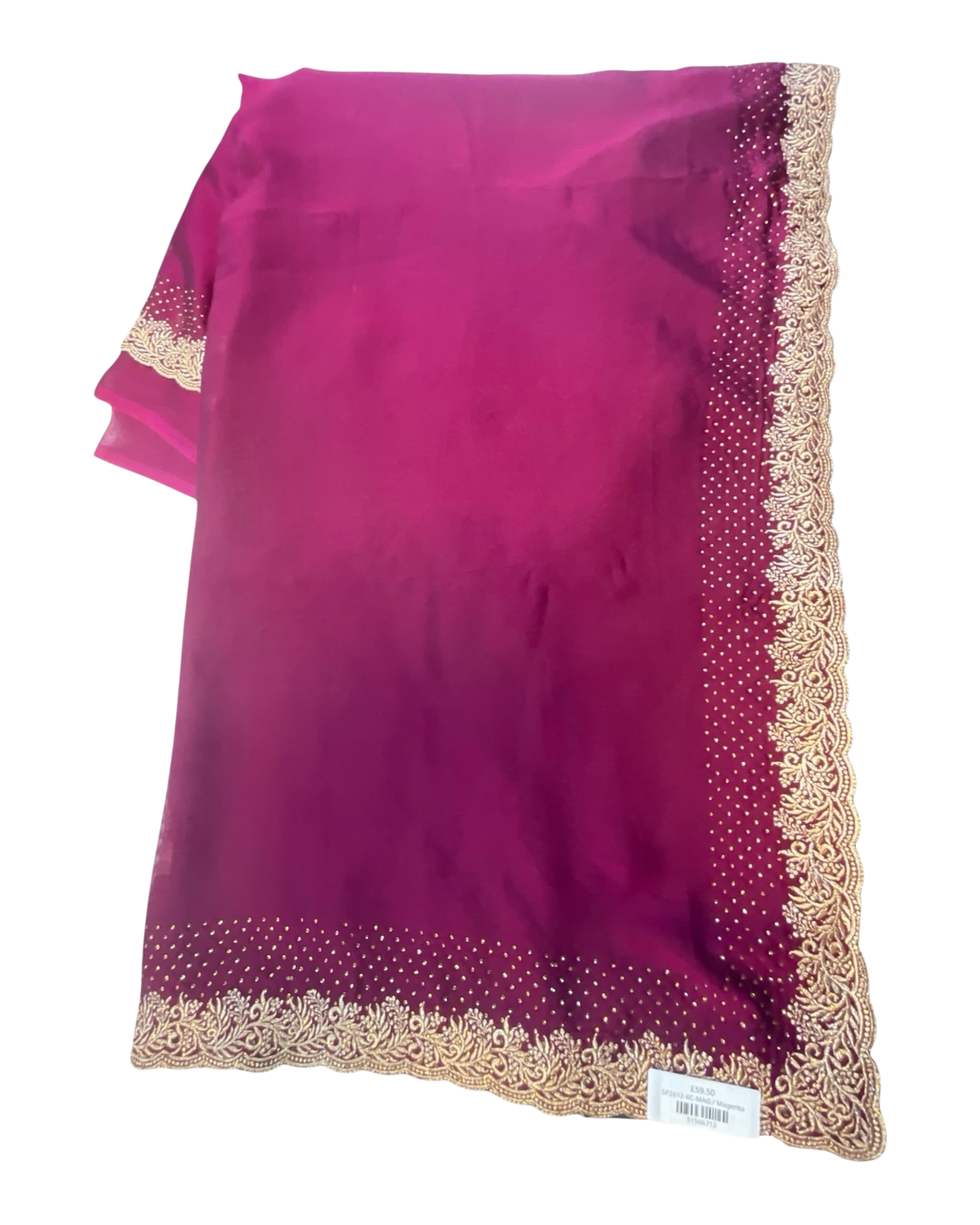 Magenta  / Rani - Saree with Thread / Stone Work and Blouse Piece - UK stock - 24hr Dispatch - SP2612 KR