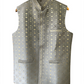 Silver / Light Grey - Mirror Work All Over Embroidered - Mens Indian Waistcoat - UK Stock - 24 hr Dispatch - KCS4782 03KP26