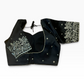 Size 40" / UK 14 - Black - Zari Embroidered Silk Blouse with Elbow-Length Sleeves - UK Stock - With Margin inside - VAM1296 - KY