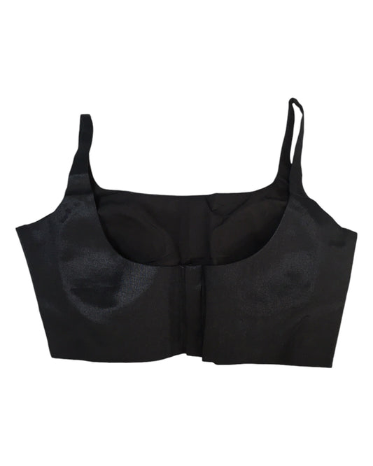 40" / UK 14 - Black - Rich Silky Thin Strap Designer Saree blouse with cups - UK Stock - Quick Delivery - RNK - R651- H