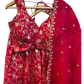 Red - Banarasi Brocade Silky Lehenga Set - Mehndi / Sangeet / Bridesmaids / Weddings / Garba  - Size UK 12 (38" Bust) Adjustable to Size 14 - UK Stock - 24h Dispatch - AF2601 02VP26