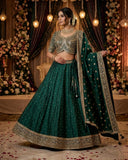 Size UK 10 (36") Dark Green - Lehenga Set - Mehndi / Sangeet / Bridesmaids / Weddings / Garba  - UK Stock - 24h Dispatch - JF12061 09TT26