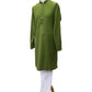 Mehendi / Henna Green - Mens Linen Printed Kurta Set - Ideal for Henna / Mehndi / Weddings SHU2403 KR 0224