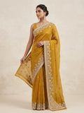 Haldi Yellow - Fancy Party Saree with Blouse Piece - UK stock - 24hr Dispatch - SP2607 KH