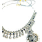 Navy Blue - Medium Size Silver Finish Necklace Set with Earrings - UK Stock - SJ06 08H25