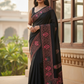 Black - Classic Saree with Thread Work and Blouse Piece - UK stock - 24hr Dispatch - RS2505 VY