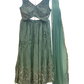 Size UK 12 (38" Bust) Sleeveless - Pastel Sea Green - Silky Lehenga Set - Mehndi / Sangeet / Bridesmaids / Weddings / Garba  - UK Stock - 24h Dispatch - KM- Balsa 07TR26