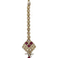 Maroon - Antique Gold Finish Medium Size Tika Head Piece - Indian Ladies Fashion Jewellery - AE2441 11Vp24