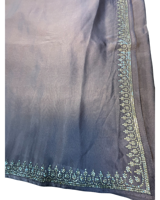 Dusty Pink - Saree with Thread / Stone Work and Blouse Piece - UK stock - 24hr Dispatch - SP2620 KC