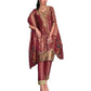 Maroon - Banarasi Handloom Ladies Indian Salwar Suit with Printed Dupatta - Available in Size 10 (36") LL-FAR22401 TY 1024