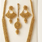 Gold Finish Temple - Medium Size Antique Gold Finish Long Necklace Set with Earrings - AE2510 KY 0525