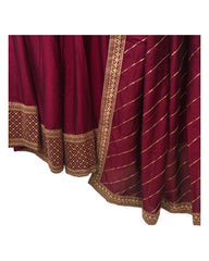 Dark Magenta - Silky Lehenga Set - Weddings ,Bridesmaids, Sangeet,  Henna, Haldi - 24h Dispatch - AF2414 TT 0624