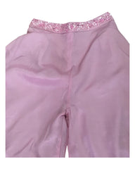 Baby Pink - Designer Ladies Short Top Palazzo Trousers Suit - Size 12 (38