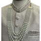 Cream - Rich Banarasi Brocade Sherwani with Pearls and Light Pink Embroidery - JF002 05RP26