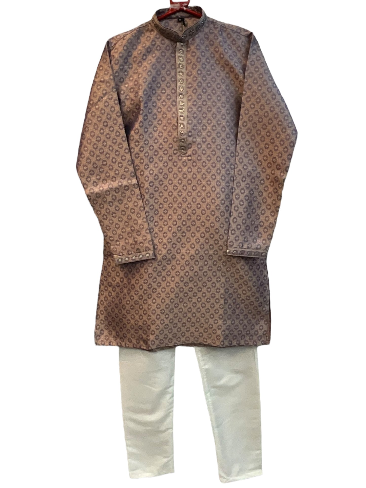 Lilac  - Banarasi Handloom Brocade Mens Indian Kurta set - UK Stock - Weddings / Walimas , Sangeet, Diwali, Eid, Mehndi / Henna - VEE2433 VR