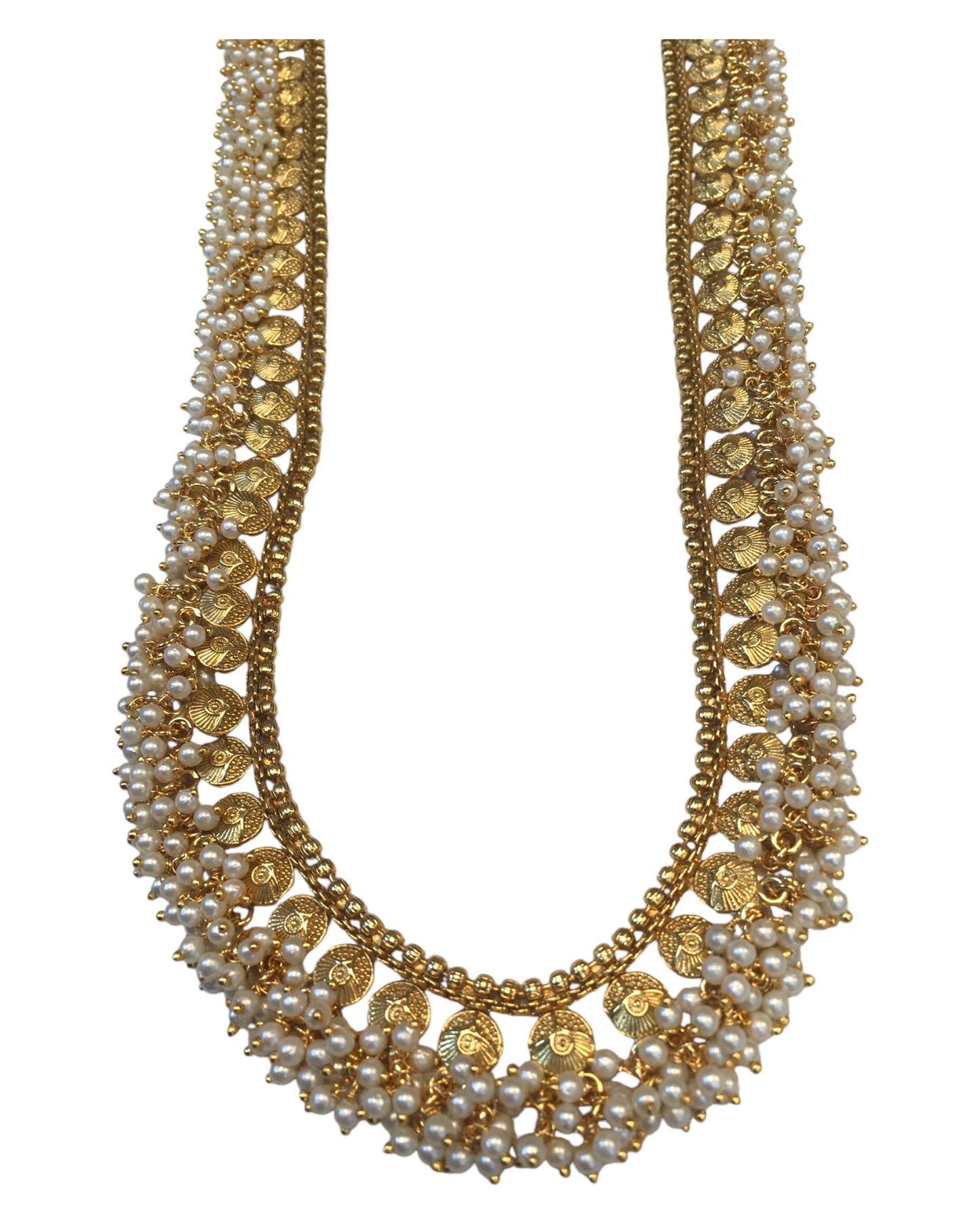 Gold & Pearl - Gold Finish Long Necklace set - Bollywood - Weddings - AE2416 11KA24