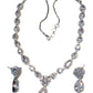Clear - American Diamond Style Silver Finish Small Size Necklace Set with Earrings - AE2422 11H24