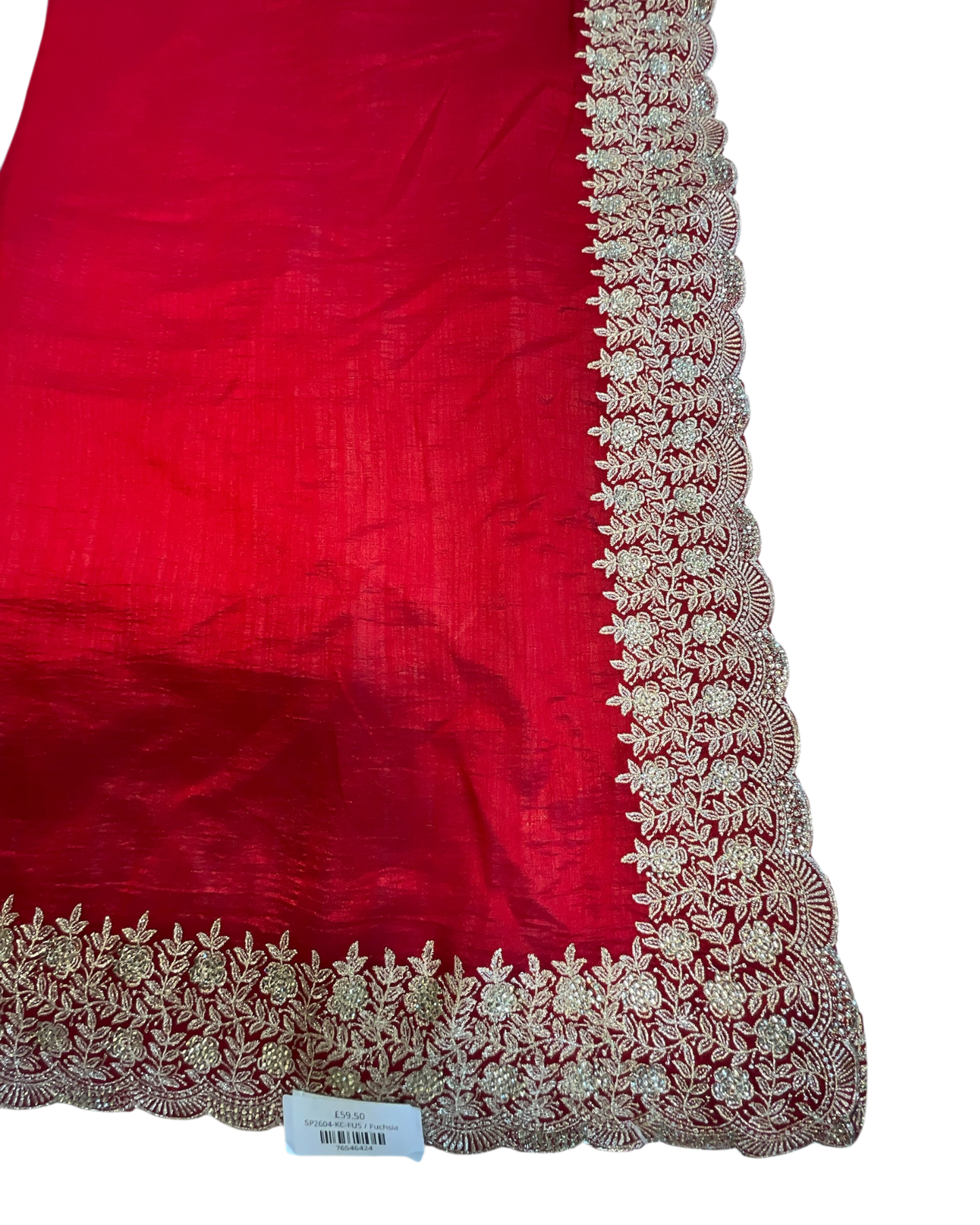 Red - Fancy Party Saree with Blouse Piece - UK stock - 24hr Dispatch - SP2604 KC