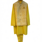 Haldi Yellow - Mens Kurta Set with Rich Brocade Waistcoat  - UK Stock - Quick Dispatch - SHU2603 05VV26