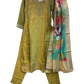 UK 12 / 38" - Olive Green - Silky Ladies Trousers Suit - Sangeet / Henna / Temple - OC34091 TC