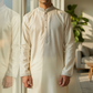 Off White / Cream - Silky Mens Indian Kurta set - UK Stock - Ideal to Pair with a Waistcoat - VEE2483 KH
