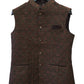 Maroon / Black -  Banarasi Handloom Brocade Mens Waistcoat - Amazing Fit - Great Quality - YD2410 KA 0424