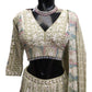 Pastel Pista Green - Delicately Embroidered Chiffon Designer Lehenga Set - UK 12-16 - UK Stock - 24h Dispatch - NE2404 CP 0724