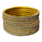 Gold Finish - Set of 8 Stone Bangles -  M to XXL - HAN2601 07Ka26