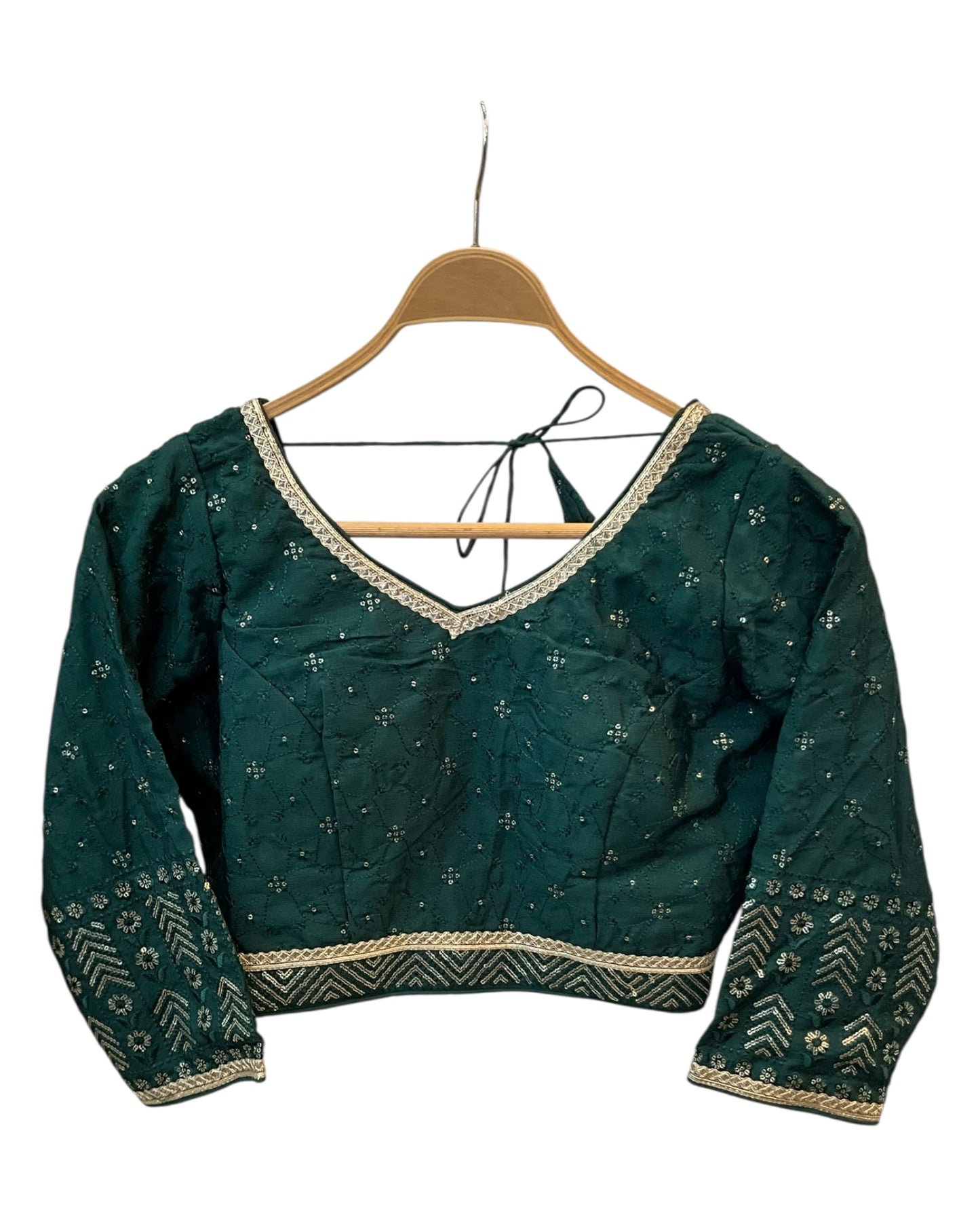 Size 14 / 40" Bust - Bottle Green Lehenga Set - Back Fasten Blouse - UK Stock - 24h Dispatch - DCB2511 VV