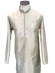 Pista Green Handloom Banarasi Mens Kurta Set - UK Stock - 24h Dispatch - KCS241003 VA 0223