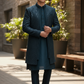 Teal Blue / Green - Stunning Double Layered Mens Sherwani - SHU2504 PC 0325