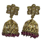 Purple - Small - Antique Finish Traditional Zhumki Earrings - Bollywood - Weddings - SV2406 J 0724