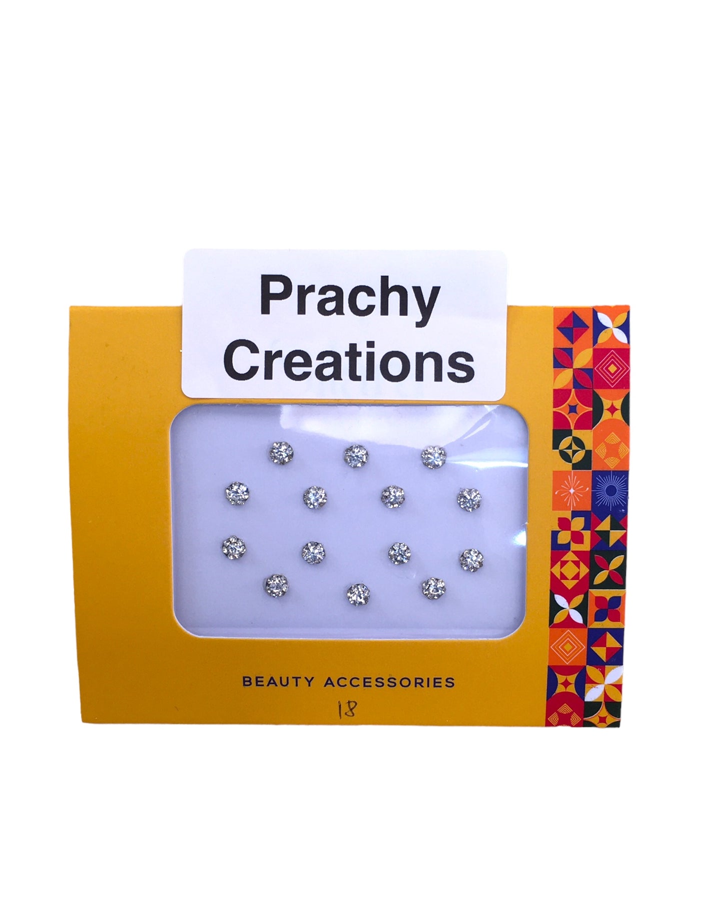 Pack of 14 Round Silver Stone Bindis in Small Size- 24 hrs dispatch from UK ST2418 24ap04