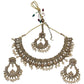 Gold - Large Size Antique Gold Finish Necklace Set with Earrings - SB396  11KK24