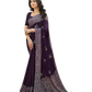 Dark Wine - Chiffon Printed Saree with Blouse Piece - UK stock - 24hr Dispatch - LTF105 07KT26
