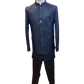 Navy Blue - PREMIUM Slim Fit Mens Self Brocade BandhGala / Prince / Chinese Collar Jacket with Long inside Waistcoat - Fantastic Fit - CS2505 03PY25