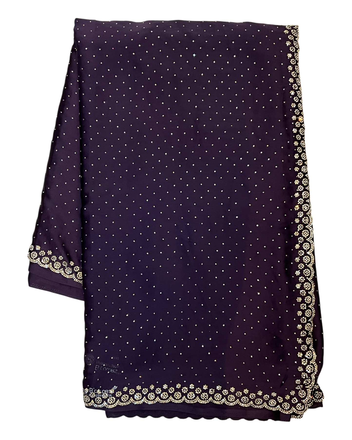Purple - Rich Saree with Stone Work and Blouse Piece - UK stock - 24hr Dispatch - RS2514 VC