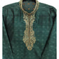 Green - Handloom Banarasi Mens Indian Kurta set - Weddings / Walimas , Sangeet, Eid, Mehndi / Henna - KCS1027 06KC24