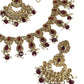 Maroon - Large Size Necklace Set with Earrings - PRI1753 H 0424