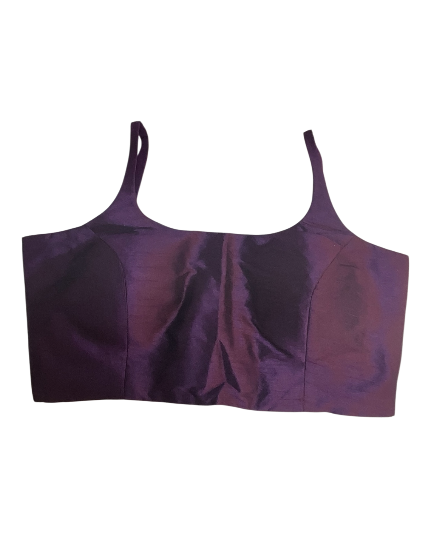 38" / UK 12 - Wine - Silky Designer Saree blouse with cups,  Sleeveless - UK Stock - Quick Delivery - RNK - R651-H