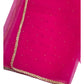 Fuchsia Hot Pink - Ladies Net Dupatta with Gold Lace Border  & Diamante - Mix N Match -  VC2501 T0125