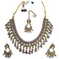 Lilac - Medium - Antique Gold Finish Necklace Set with Earrings - RAK185 Cp 0724